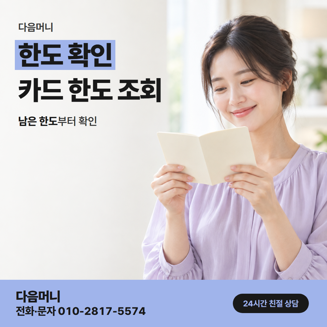 다음머니 진해카드깡 상담 전에 조회한 카드 한도